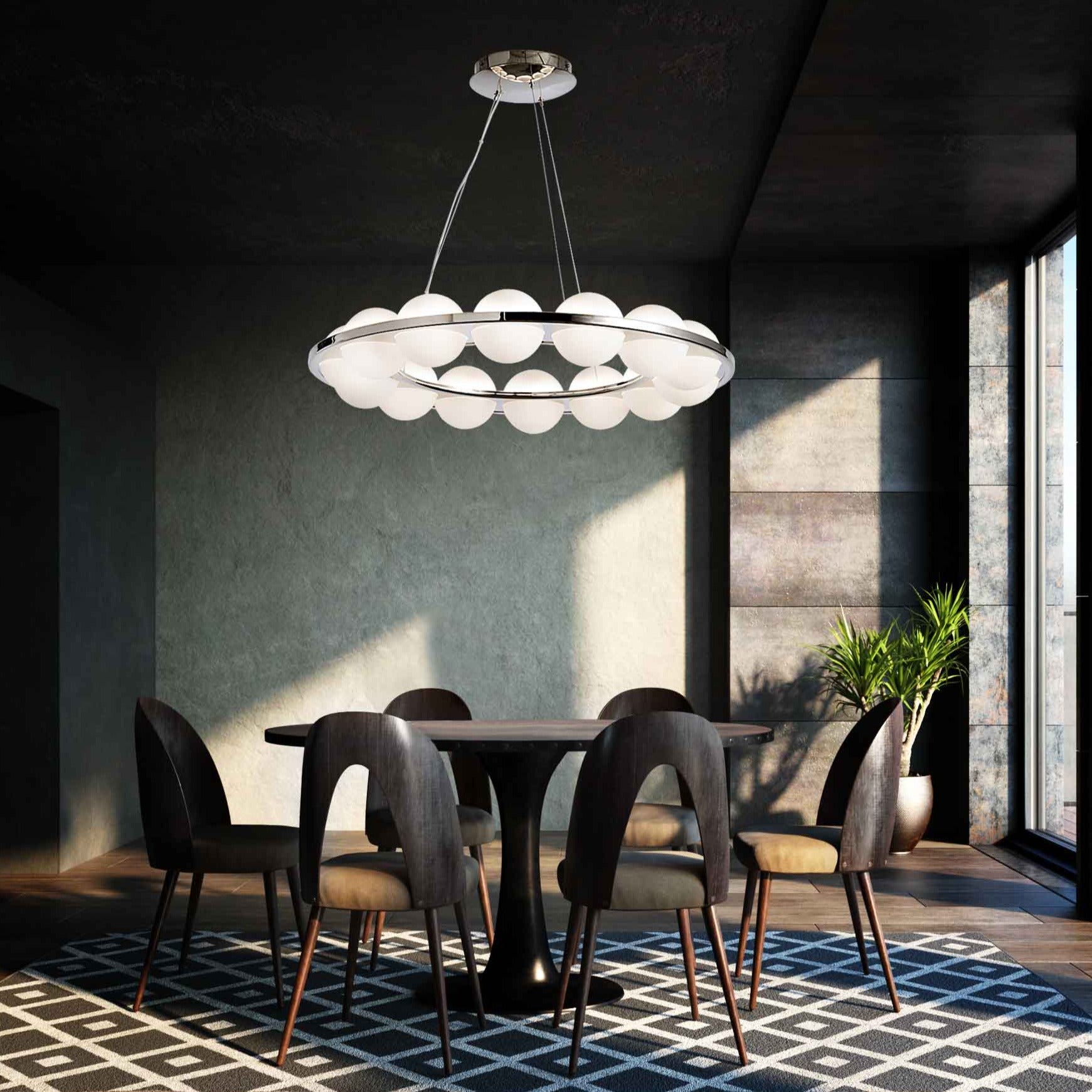 Modern Round Frosted Ball Chandelier | Limelight | Stil Luxe | 21403