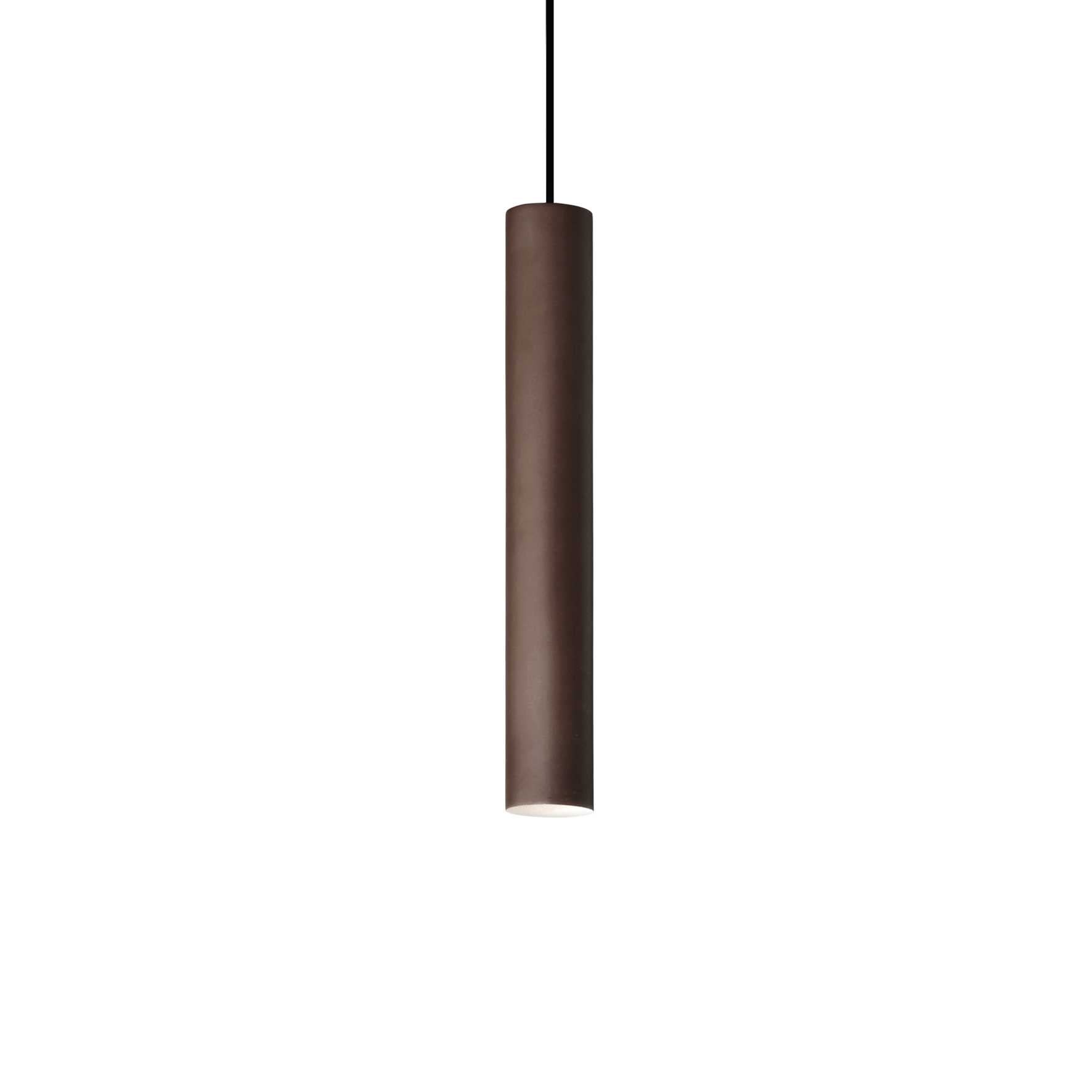 coffee contemporary metal tube pendant