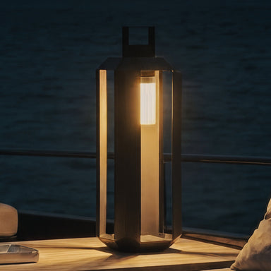 Bronze or White Metal Italian Indoor/Outdoor Floor Lantern in 3 sizes
