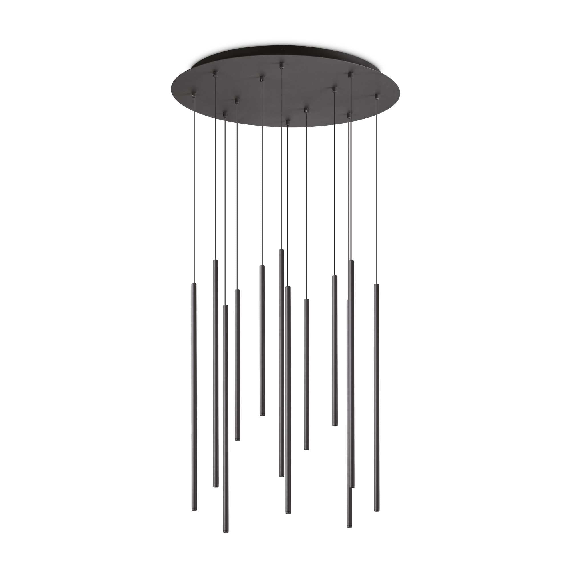 Contemporary Plated Metal Tube Ceiling Pendant