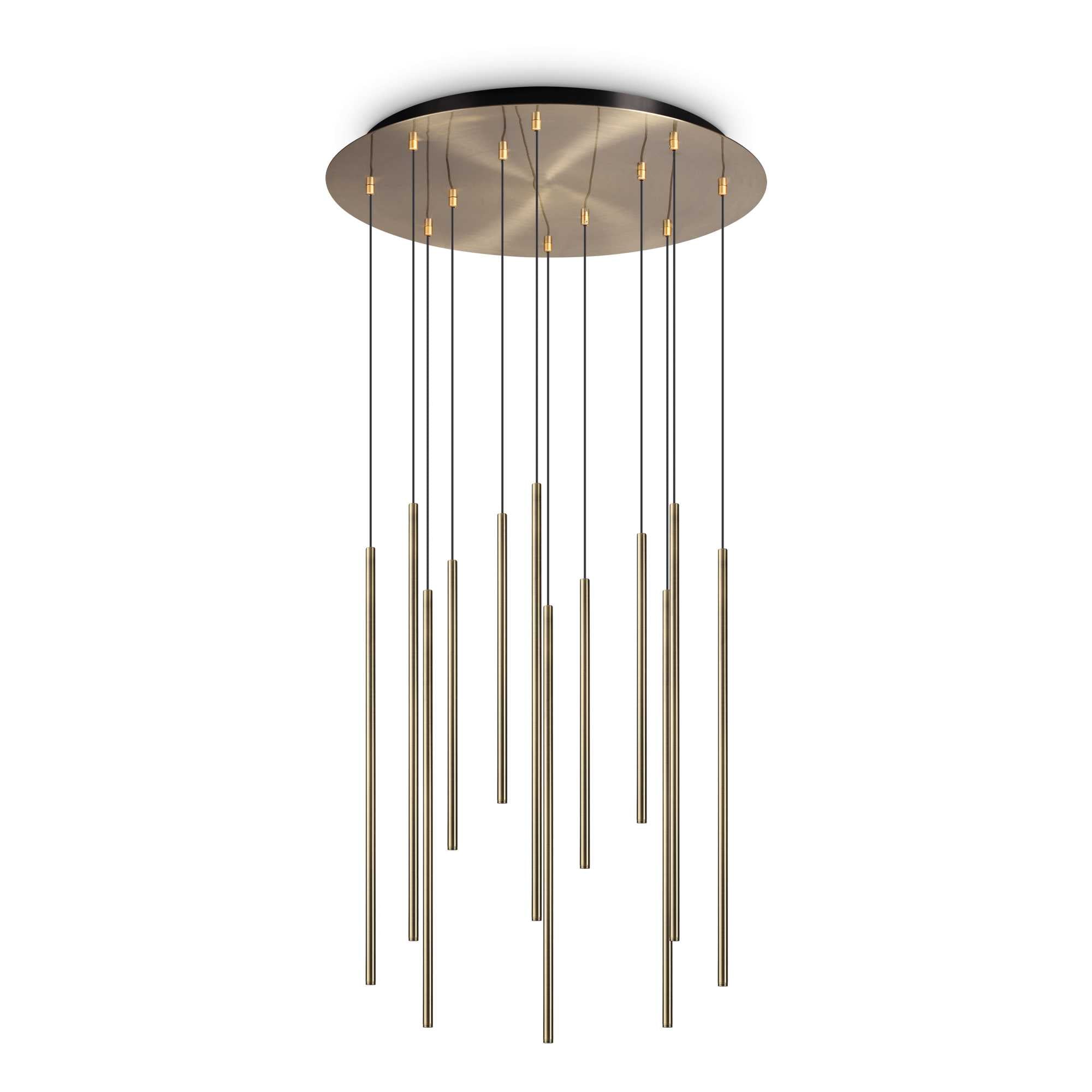 Contemporary Plated Metal Tube Ceiling Pendant