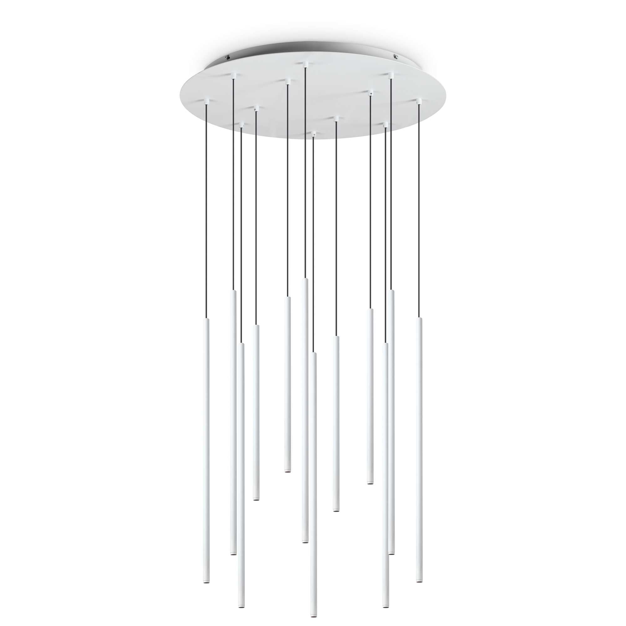 Contemporary Plated Metal Tube Ceiling Pendant