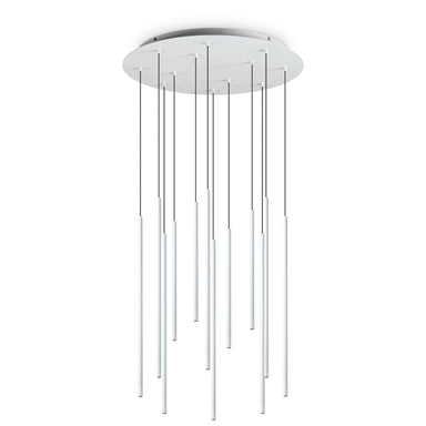 Contemporary Plated Metal Tube Ceiling Pendant