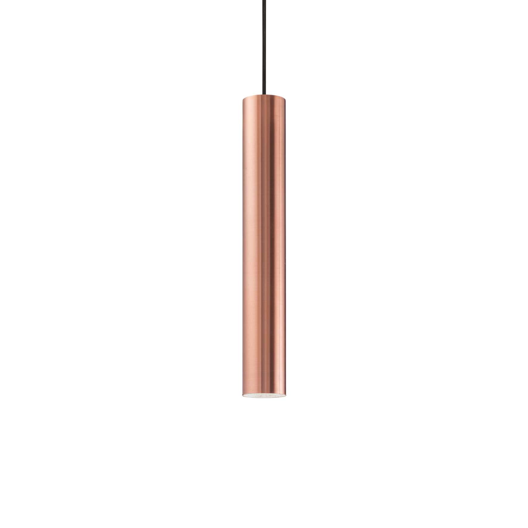 copper contemporary metal tube pendant