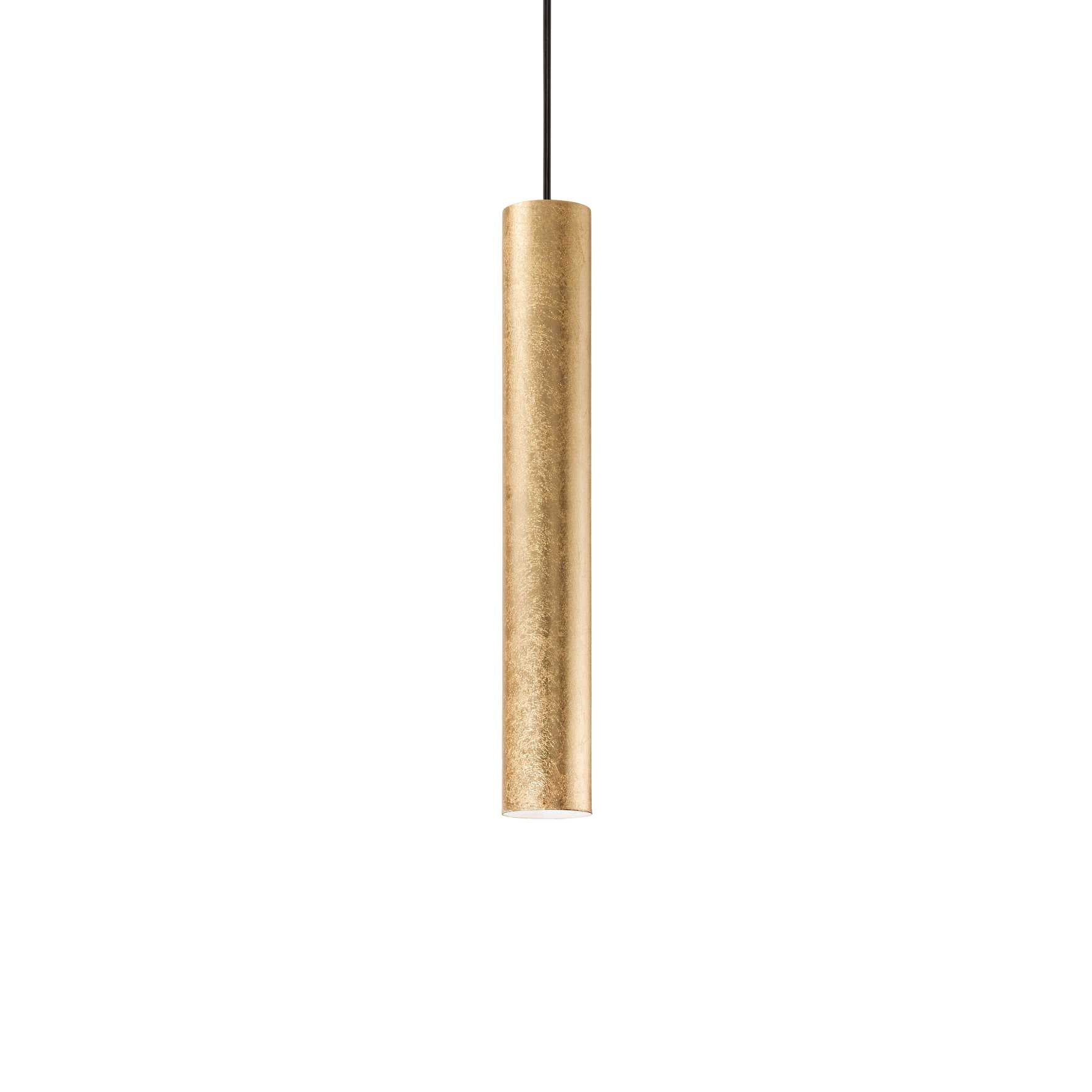 gold contemporary metal tube pendant