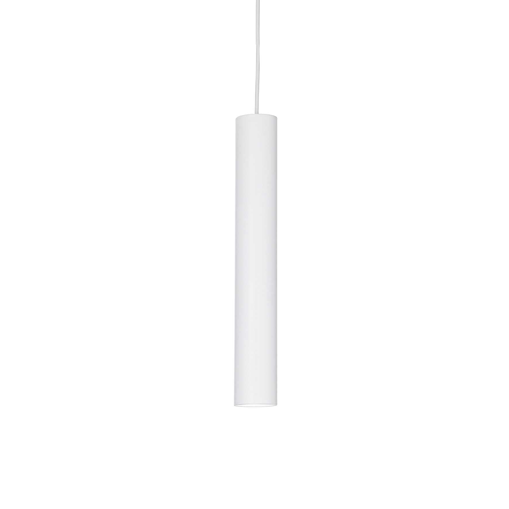 white contemporary metal tube pendant