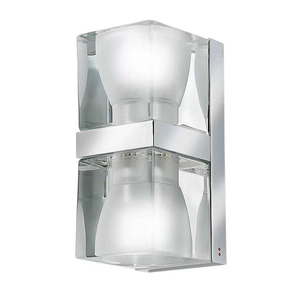 Cubetto D28 D01 Double Black Clear Or White Glass Wall Light