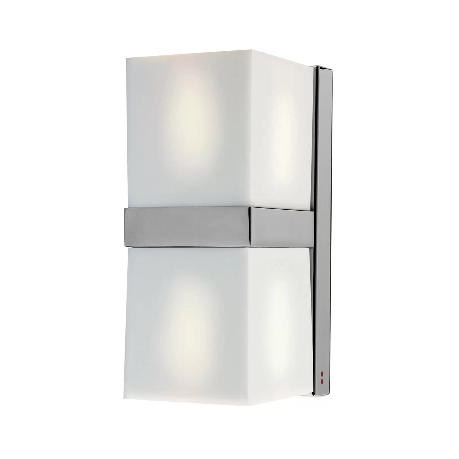 Cubetto D28 D01 Double Black Clear Or White Glass Wall Light