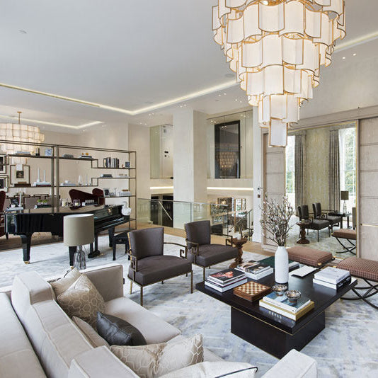 Copper Framed Modern Italian Chandelier With 6 Tiers