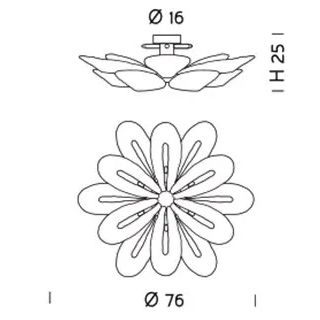 Hand-Blown Exquisite Contemporary Venetian Medium Ceiling Lamp With Twelve Lights And Murano Glass