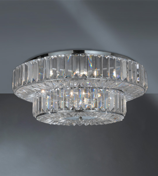 Contemporary Crystal Layered Chandelier