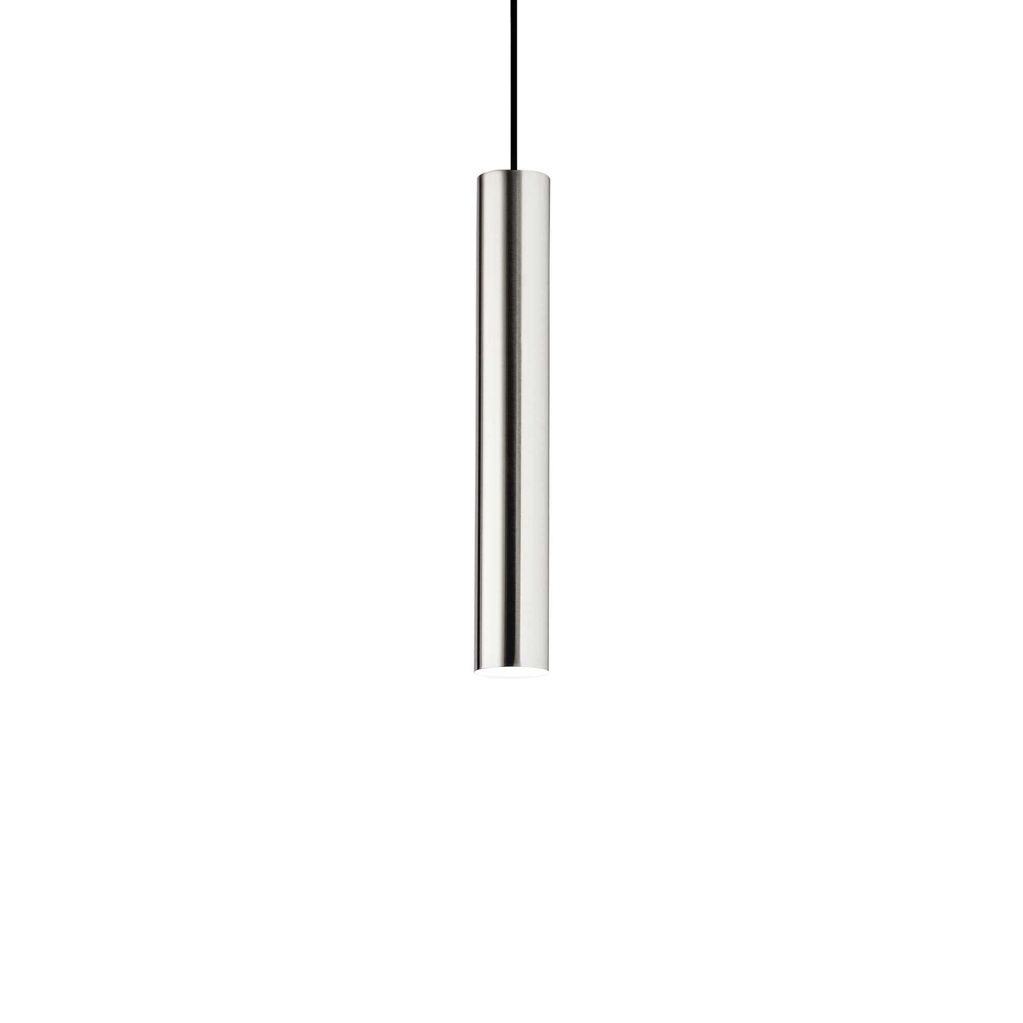 nickel contemporary metal tube pendant