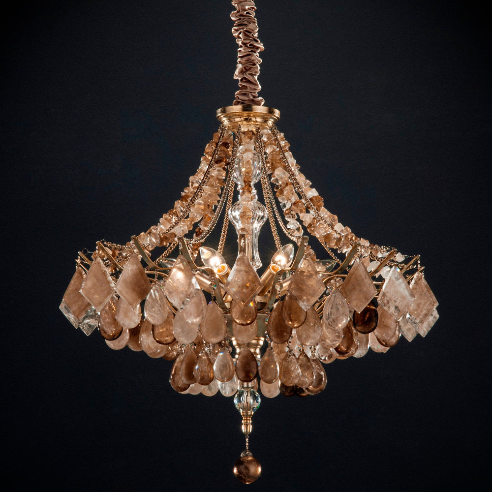 Modern Agate & And Crystal Chandelier In Five Custom Colours