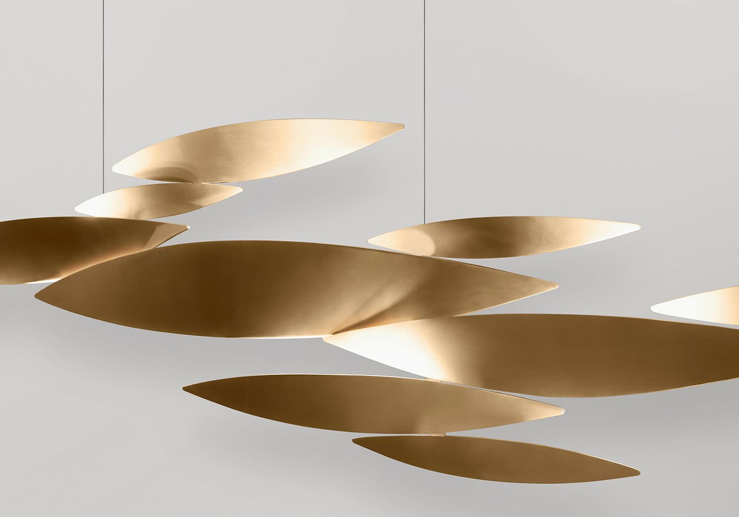 gold suspension light