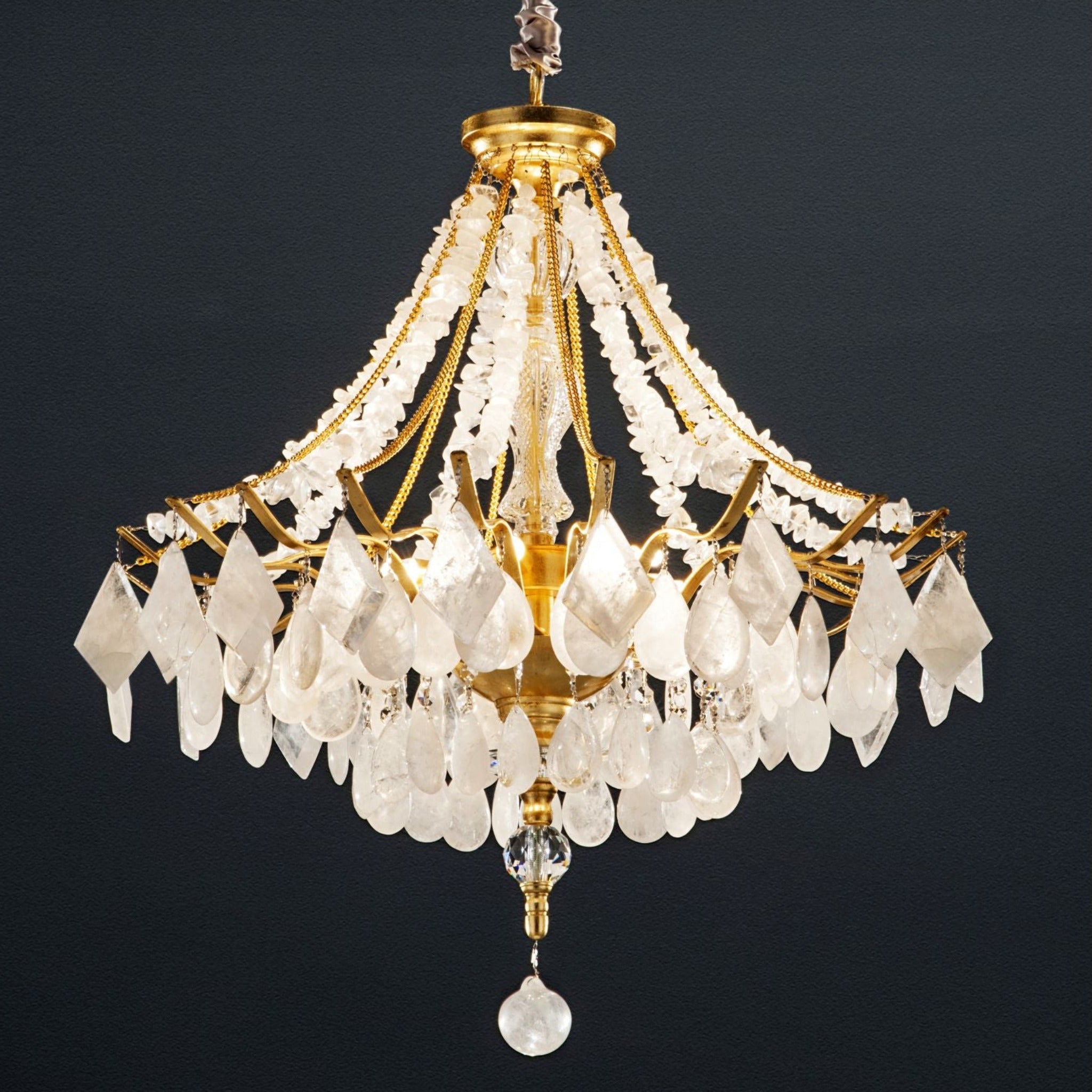 Modern Agate & And Crystal Chandelier In Three Custom Colours