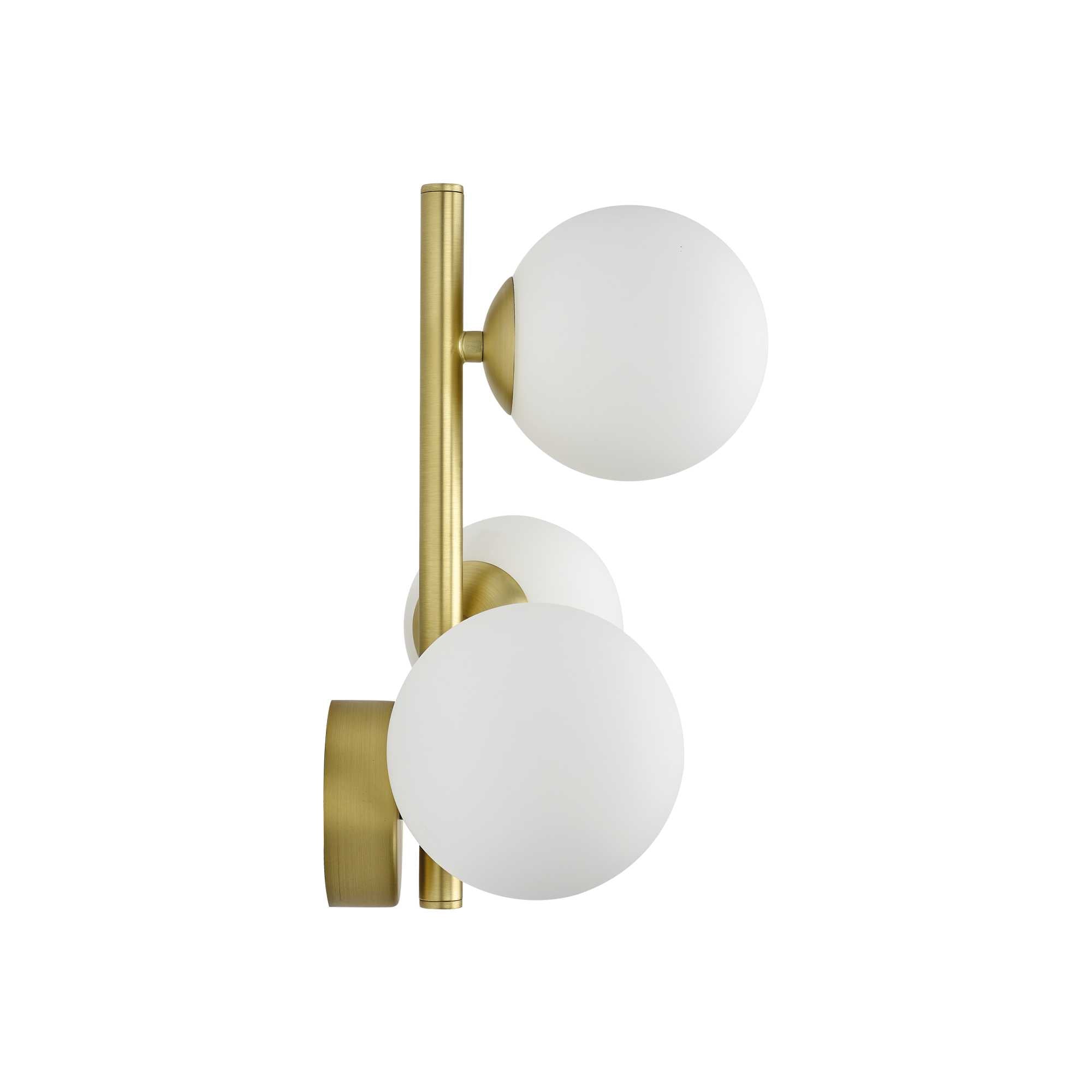 Ideal Lux white and brass 3 light wall light 