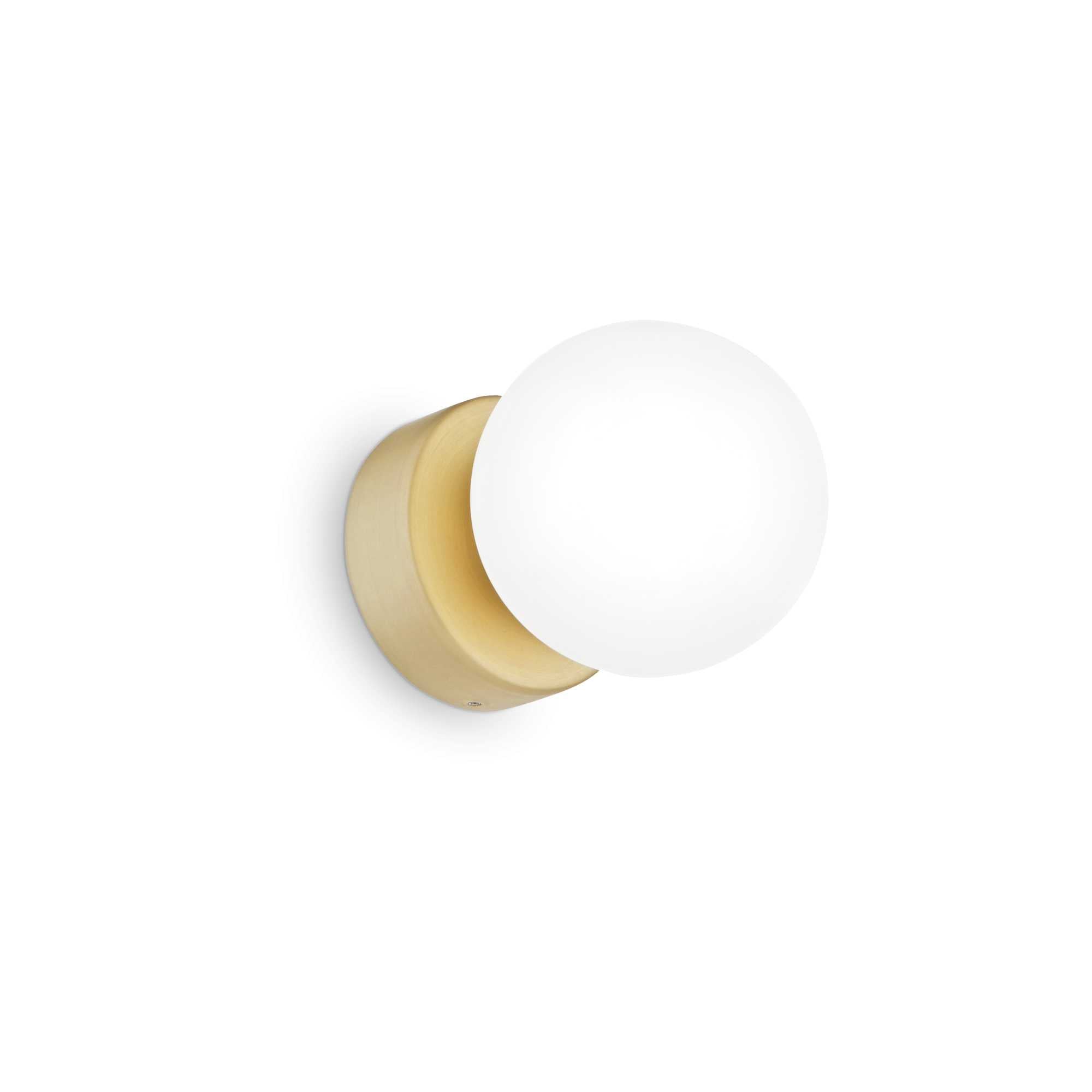 Ideal Lux white and brass wall light