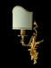 Gold-plated wall sconce with Venetian-style backless shade