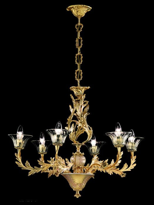 Louis XV Chandelier With Murano Glass Decoration