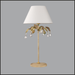 Table lamp with gold fruit and glass crystals
