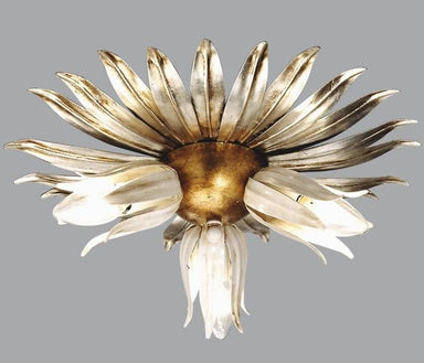 Sun-Inspired Modern Gold & White Metal Ceiling Light