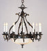 Brass Chandelier with Cut Glass Bowl