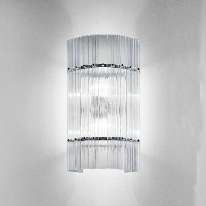 Large Nastri ribbed glass wall light from Venini