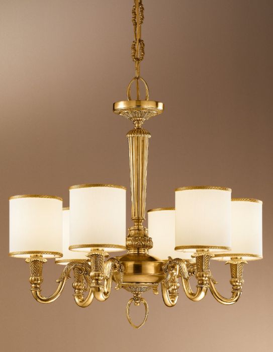 6 Arm Chandelier with Shades