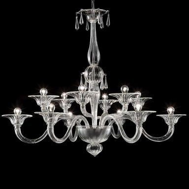 Classic clear Murano Venetian-style  chandelier in 3 sizes