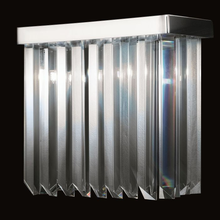 Modern mid-century crystal prism wall light