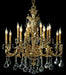16 light gold-plated chandelier with Italian crystal pendants