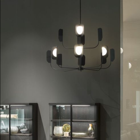 8 light modern black, copper or brass chandelier