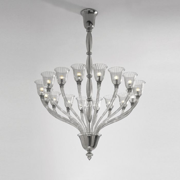 Monteverdi art deco chandelier by Carlo Scarpa for Venini