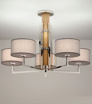 Modern Italian Silver Ceiling Light With Choice Of Shade Colour