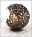 Italian steel globe table lamp with gold or silver chains