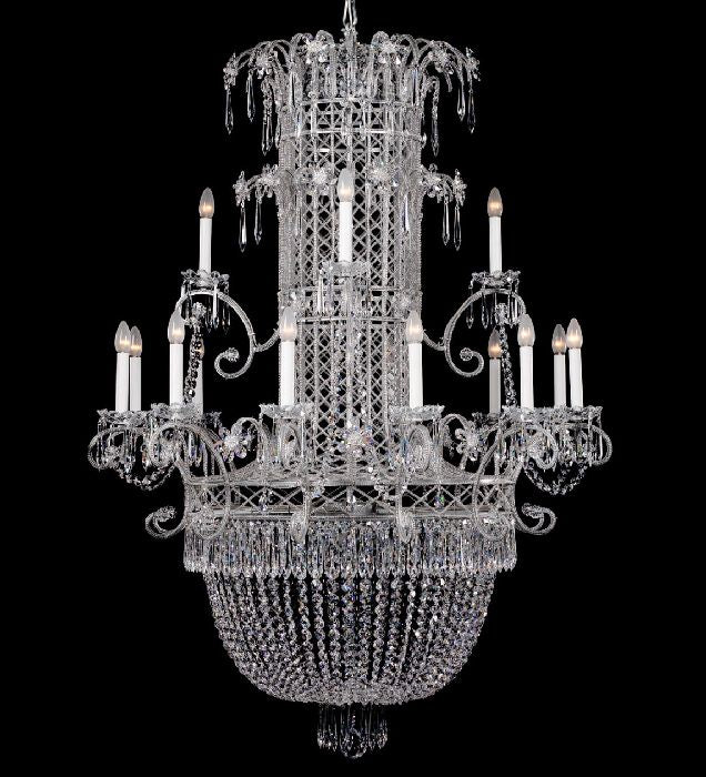 Italian 16 light lead crystal Empire chandelier