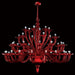 Red white or black Murano glass 42 light foyer chandelier