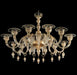 Luxury clear Murano glass chandelier infused with gold
