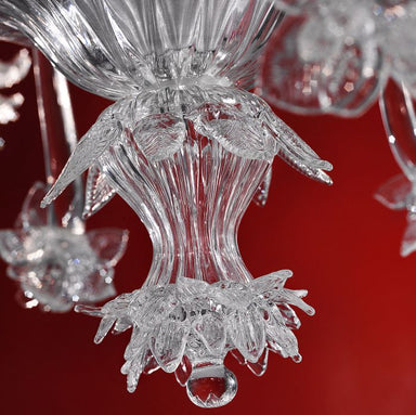 Clear Murano cristallo glass chandelier in 9 sizes