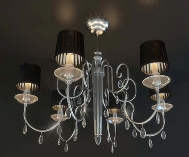 premium Elements chandelier with black or ivory shades
