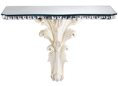Venetian mirror console with hand-carved wooden base