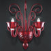 Red Murano glass two-light wall chandelier
