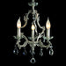 3 light silver chandelier with optional crystal pendants