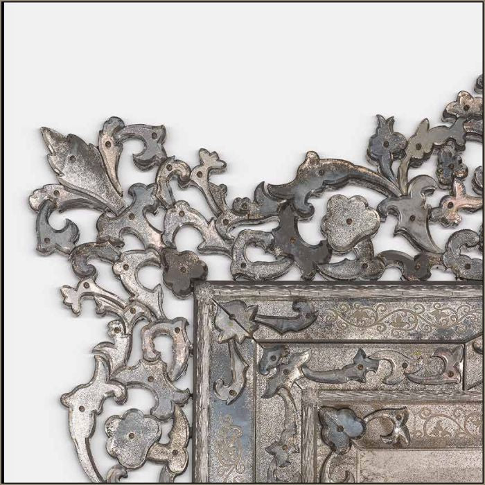 Magnificent large Venetian mirror with floral fretwork