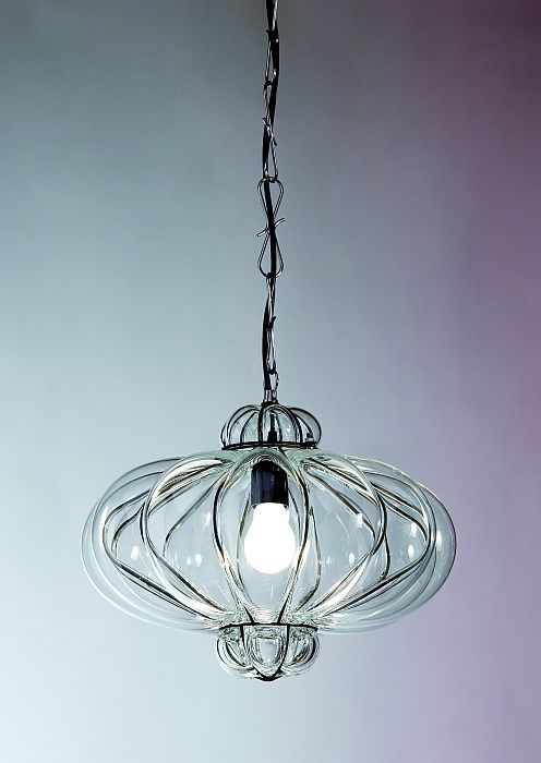 Clear Murano crystal ceiling pendant light
