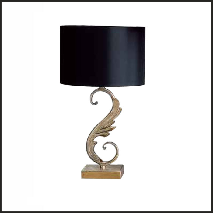 Leaf-style table lamp with square base