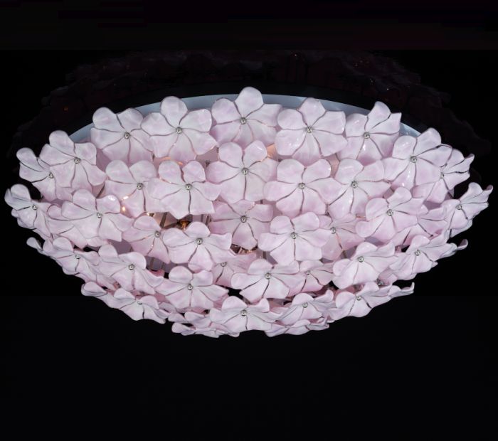 1970s-style flower ceiling light in the Cenedese style