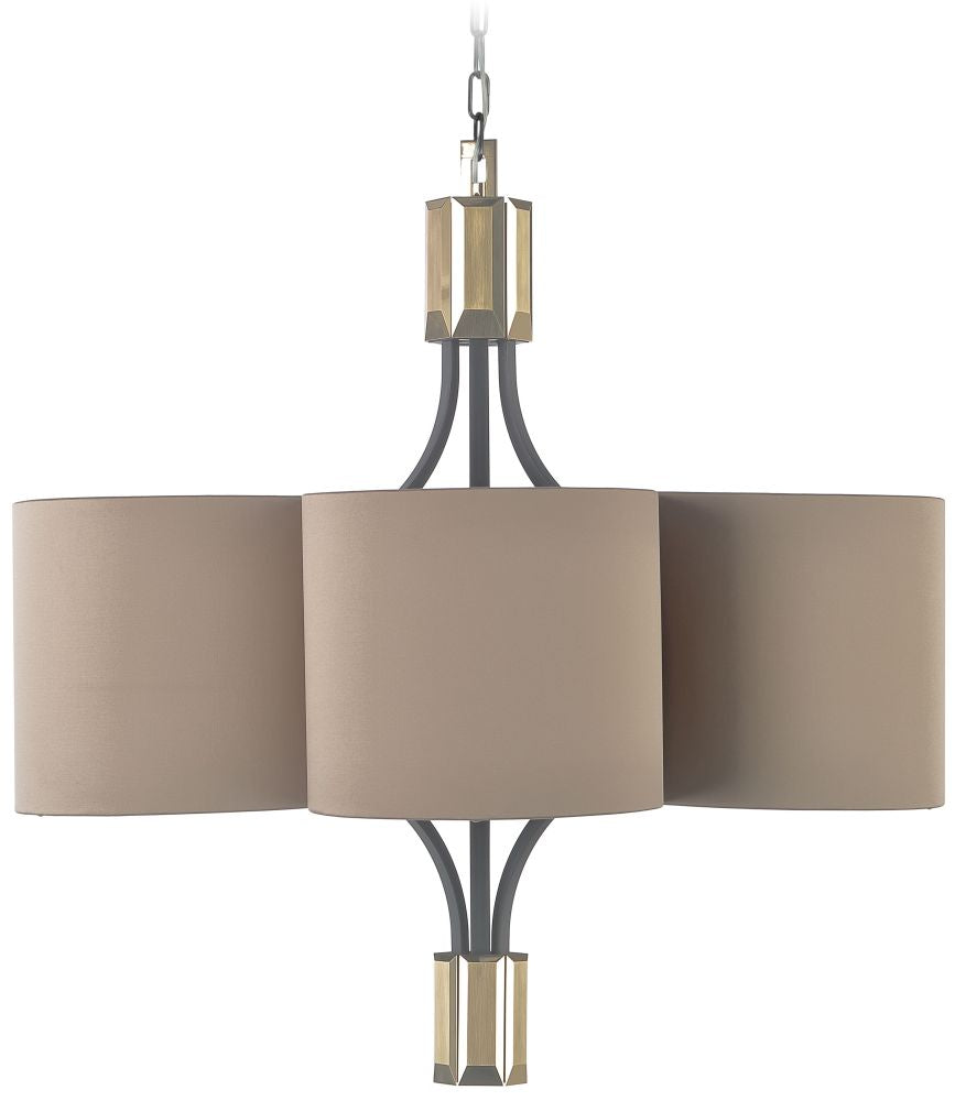 Boutique-style talian pendant light with six lights and shades