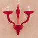 Red Murano Glass Wall Light with crystal drops