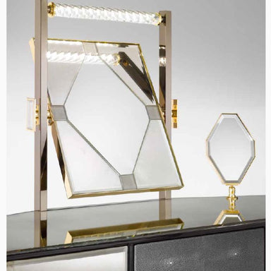 Art deco-style dressing table with illuminated Venetian mirror